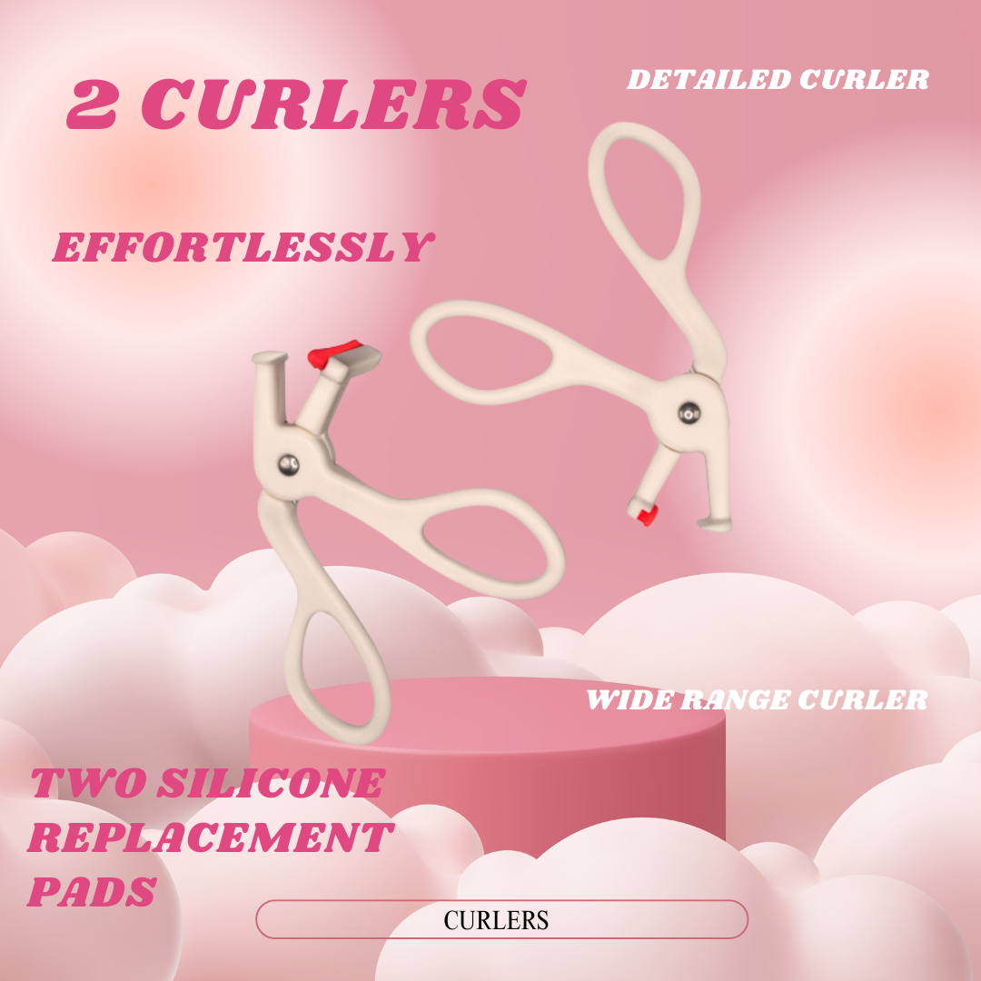 JANNIE JANE Eyelash Curler Set - Wide-Angle and Partial Combo with 2 Silicone Replacement Pads